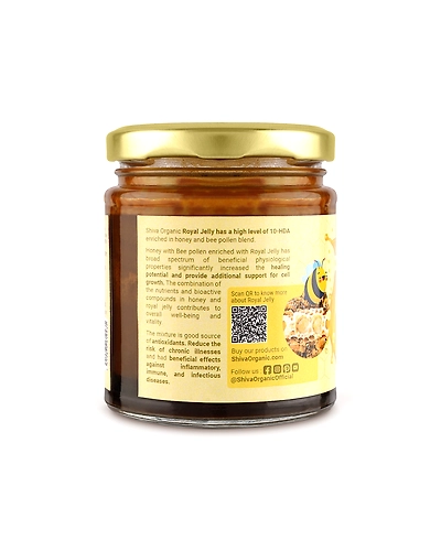 Shiva Organic Honey with Bee Pollen Enriched 2% Royal Jelly 250g-3