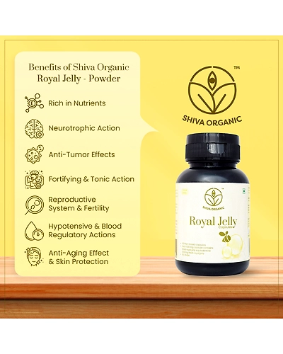 Shiva Organic Royal Jelly Freeze Dry 10-HDA:6% - 60 Capsule (500mg Each)-4