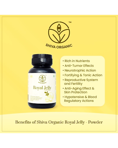 Shiva Organic Royal Jelly Freeze Dry 10-HDA:6% - 60 Capsule (500mg Each)-5