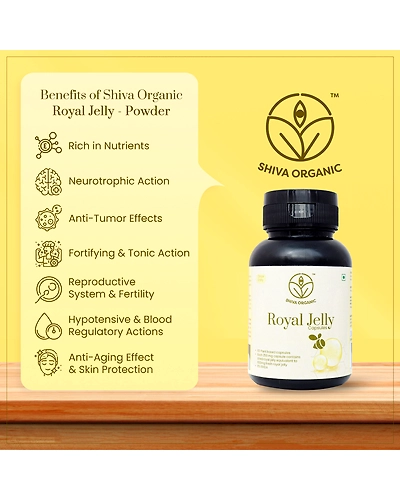 Shiva Organic Royal Jelly Freeze Dry 10-HDA:6% - 60 Capsule (250mg Each)-4