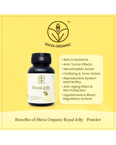 Shiva Organic Royal Jelly Freeze Dry 10-HDA:6% - 60 Capsule (250mg Each)-5