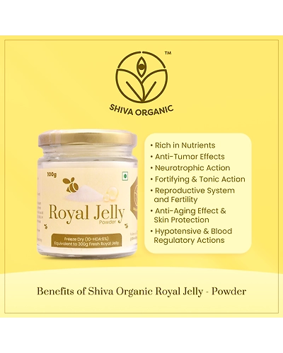 Shiva Organic Royal Jelly Powder - Freeze Dry 10-HDA:6% 100g-4