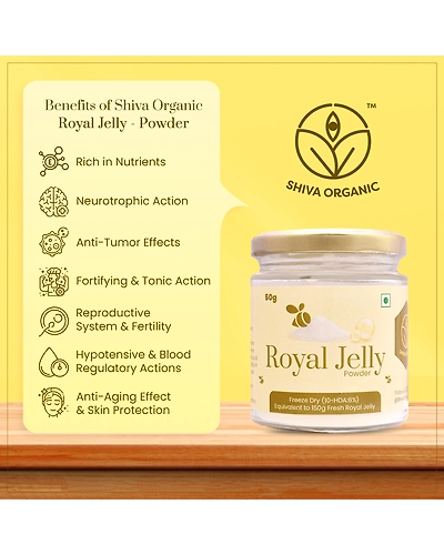 Shiva Organic Royal Jelly Powder - Freeze Dry 10-HDA:6% 50g-3