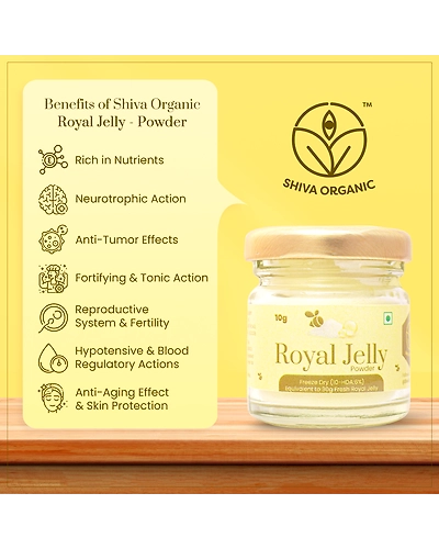 Shiva Organic Royal Jelly Powder - Freeze Dry 10-HDA:6% 10g-3