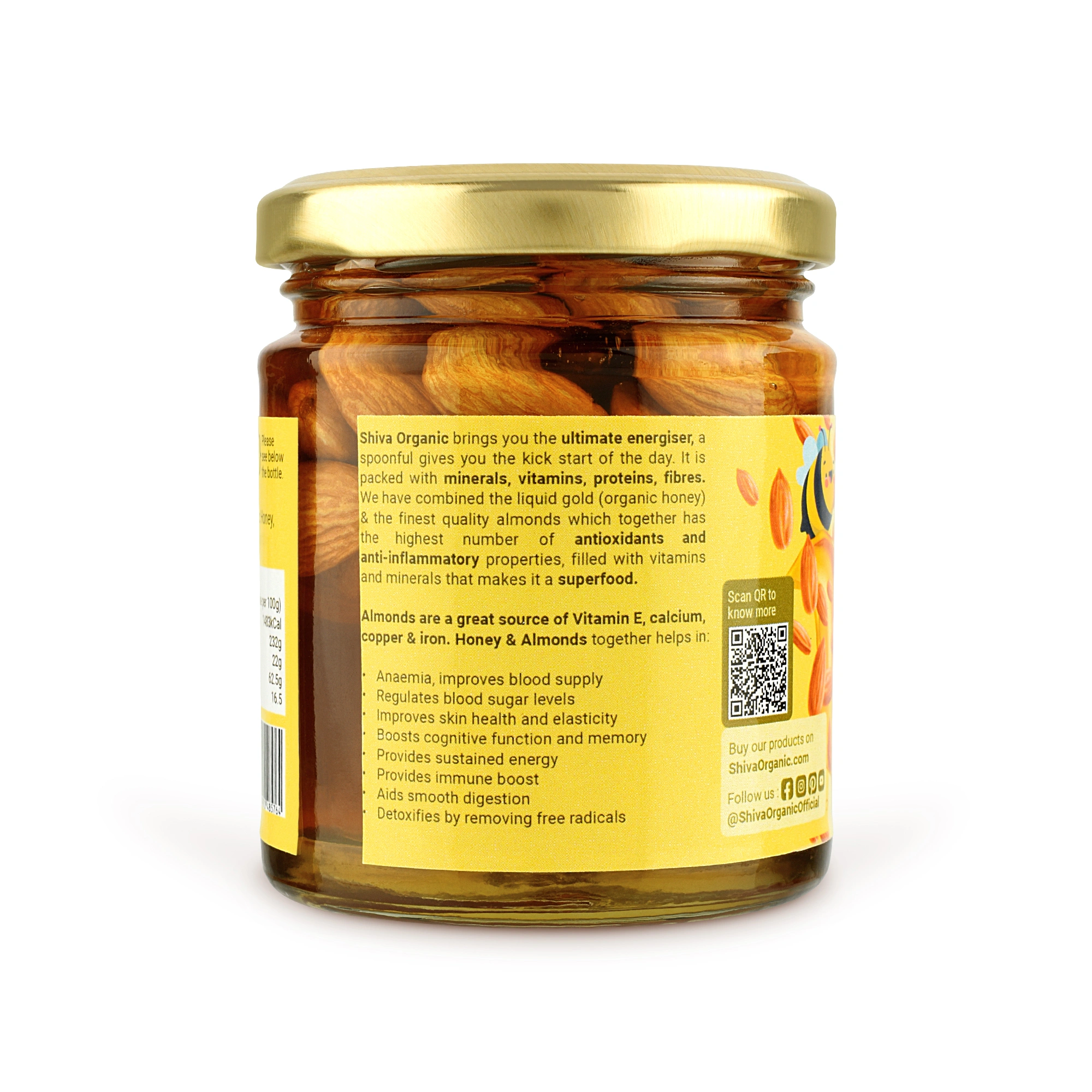 Shiva Organic Almonds Soaked in Organic Honey 240g-3