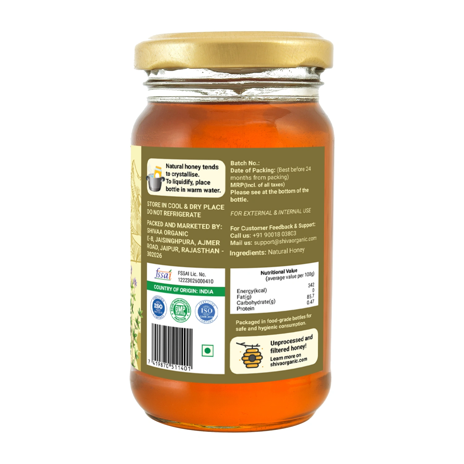 Shiva Organic Thyme High Altitude Honey 250g-1