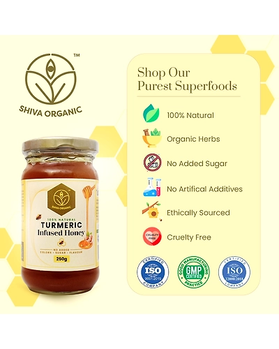 Shiva Organic Turmeric Infused Honey 250g-3