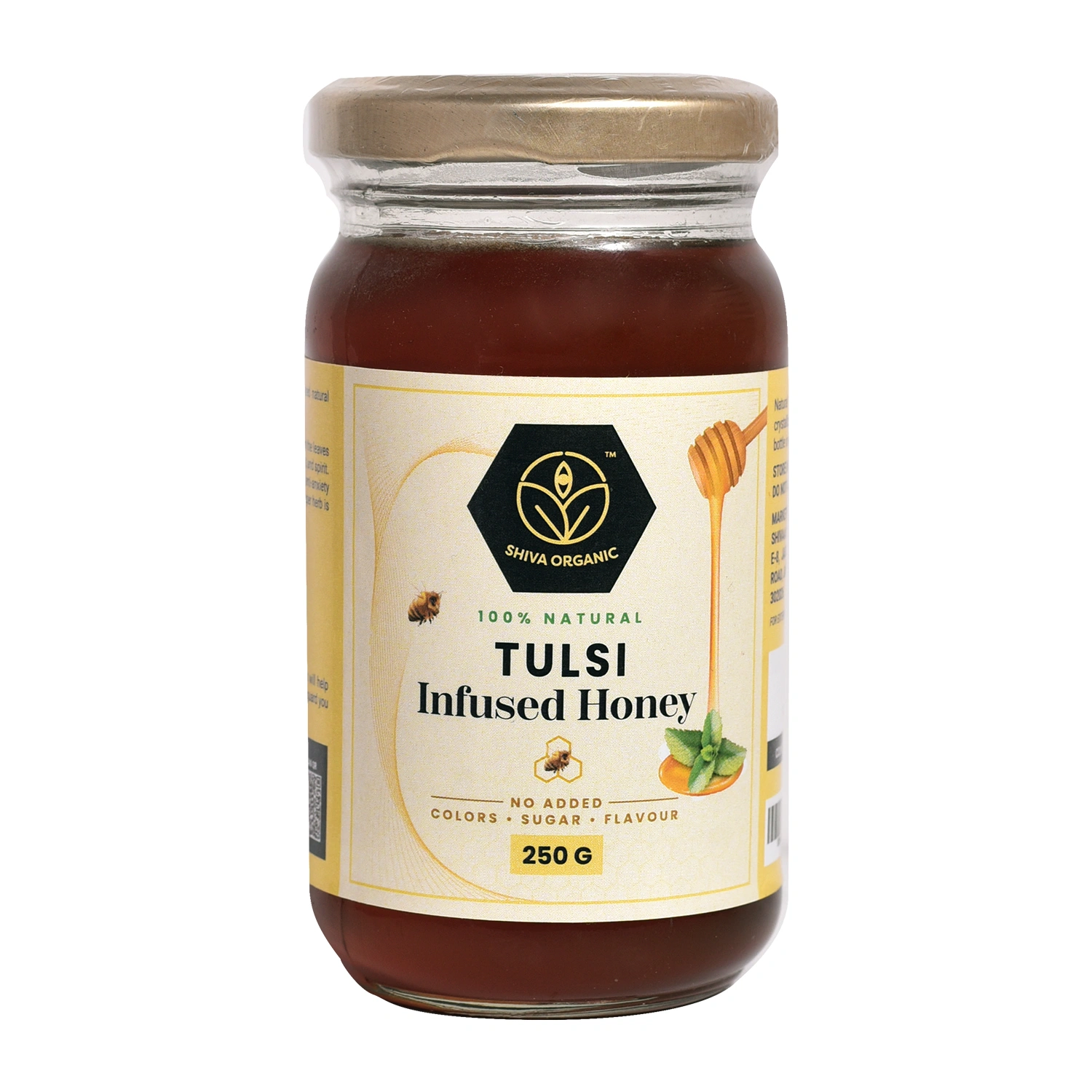 Shiva Organic Tulsi Infused Honey 250g-SOHWHTUL250G