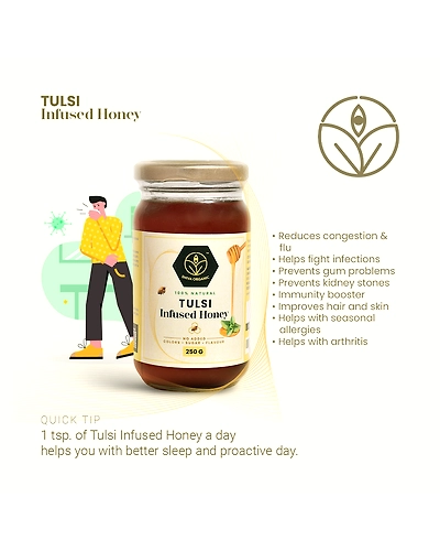 Shiva Organic Tulsi Infused Honey 250g-3
