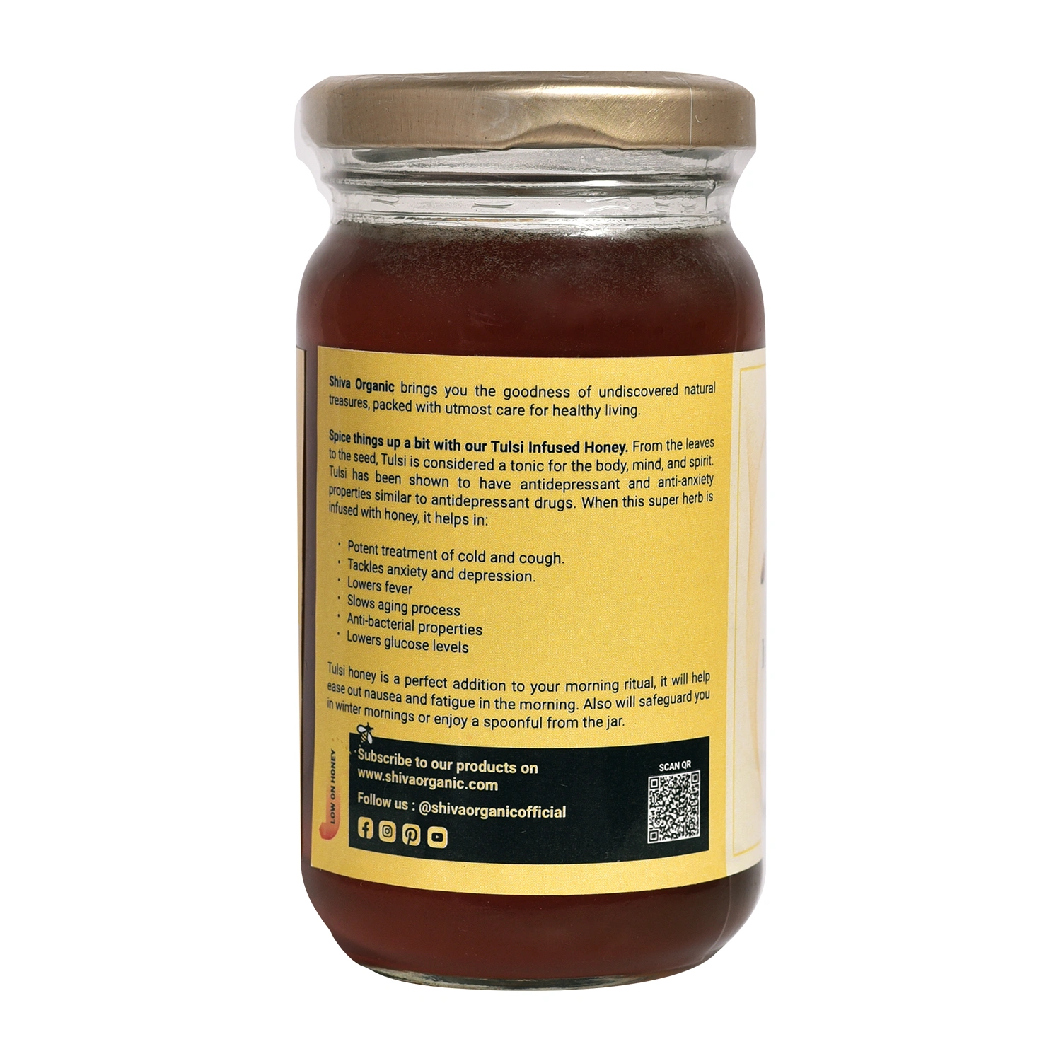 Shiva Organic Tulsi Infused Honey 250g-2