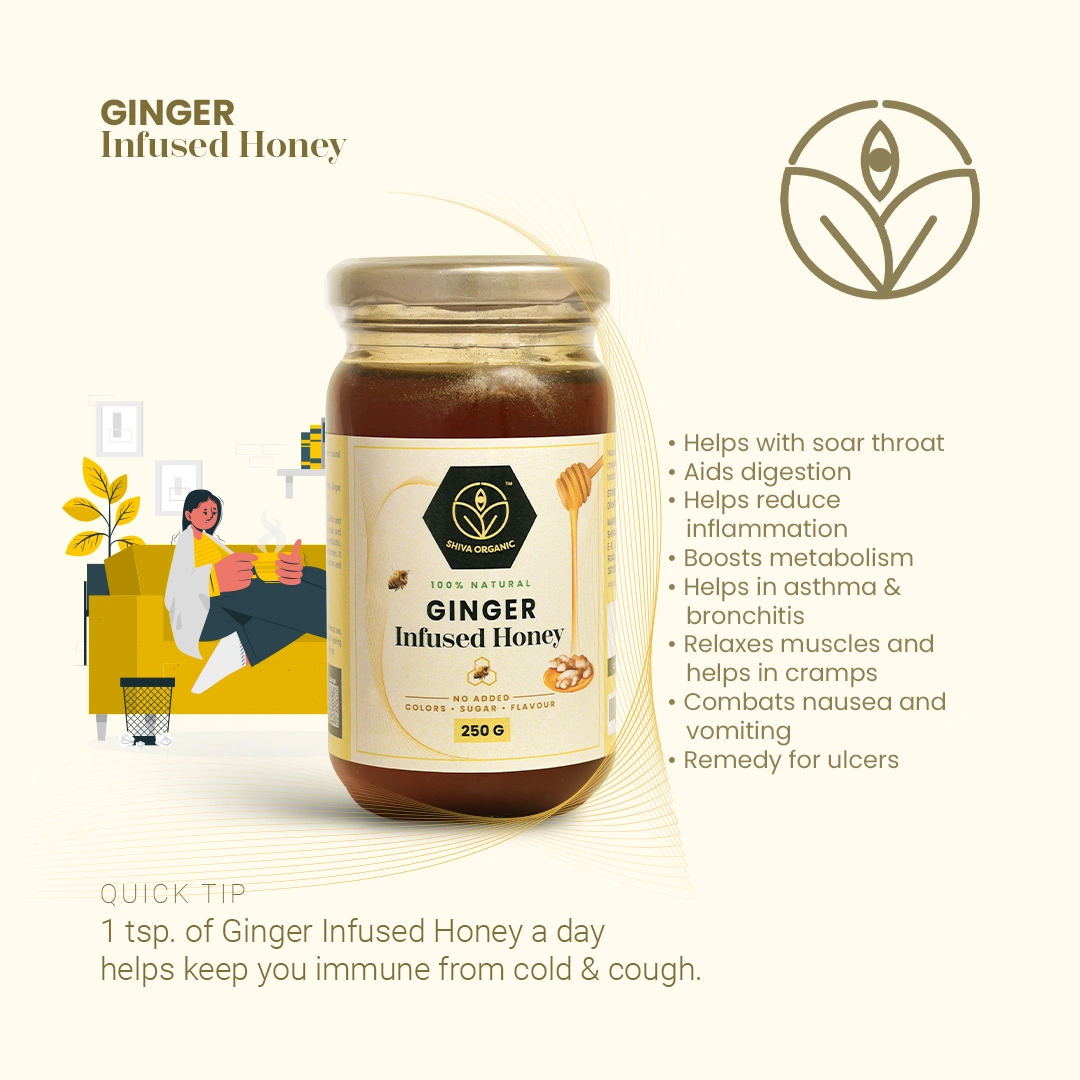 Shiva Organic Ginger Infused Honey 250g-3