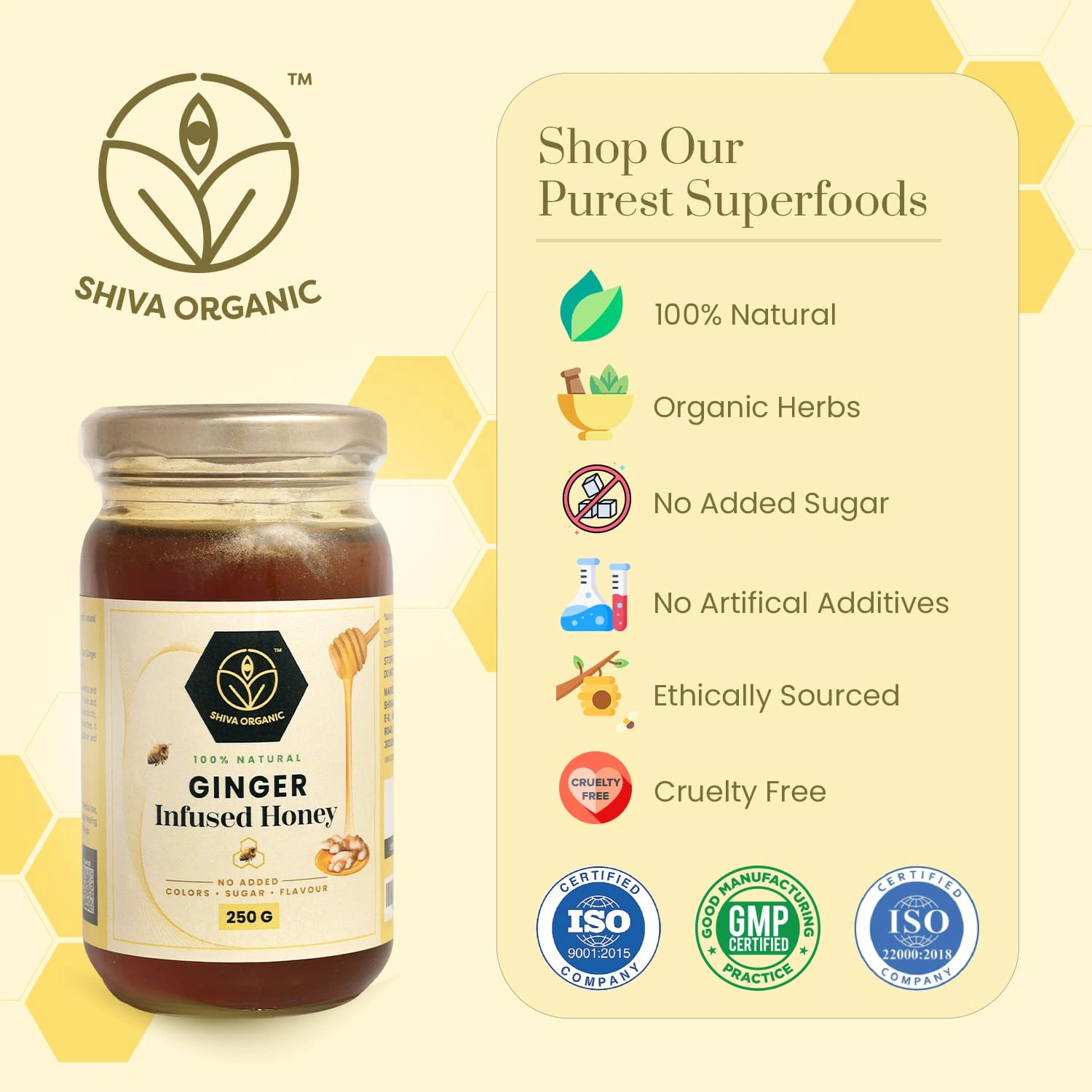 Shiva Organic Ginger Infused Honey 250g-4