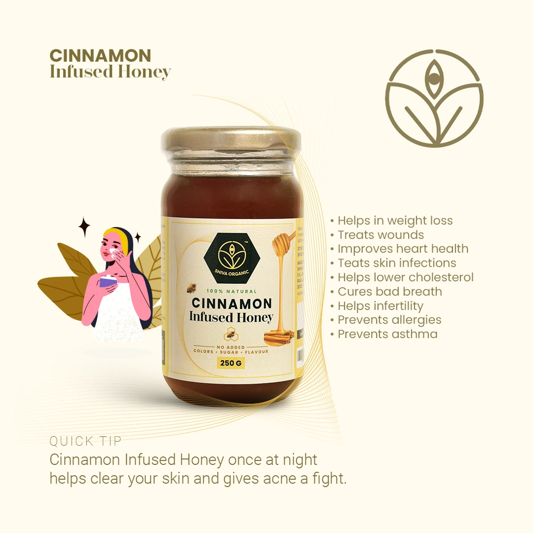 Shiva Organic Cinnamon Infused Honey 250g-2