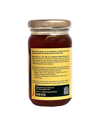 Shiva Organic Cinnamon Infused Honey 250g-3