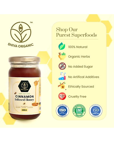 Shiva Organic Cinnamon Infused Honey 250g-4