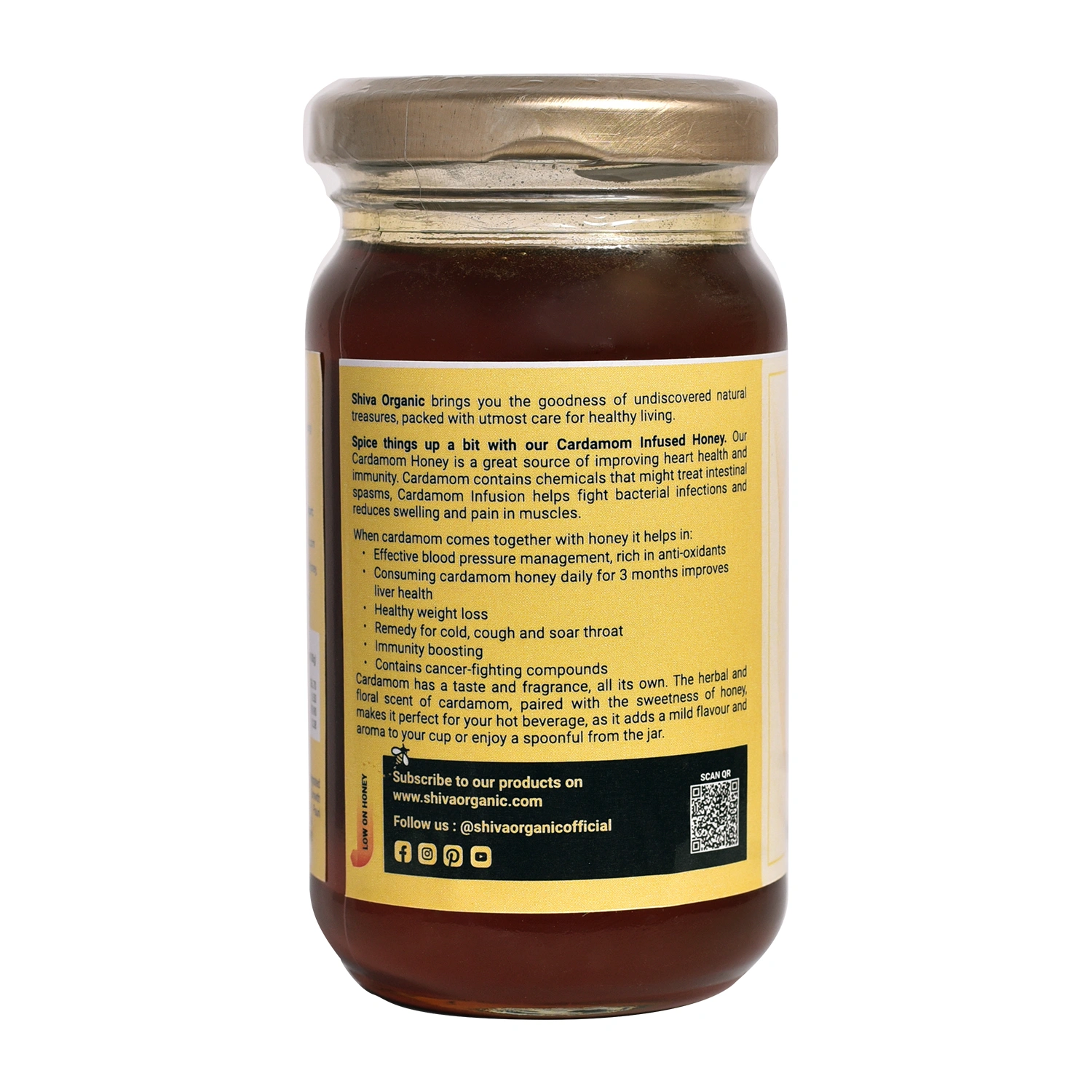 Shiva Organic Cardamom Infused Honey 250g-2