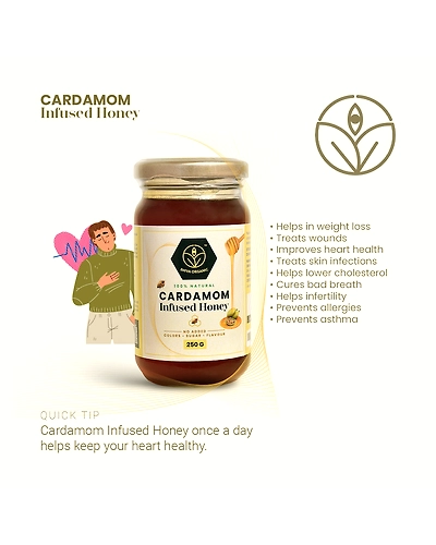 Shiva Organic Cardamom Infused Honey 250g-3