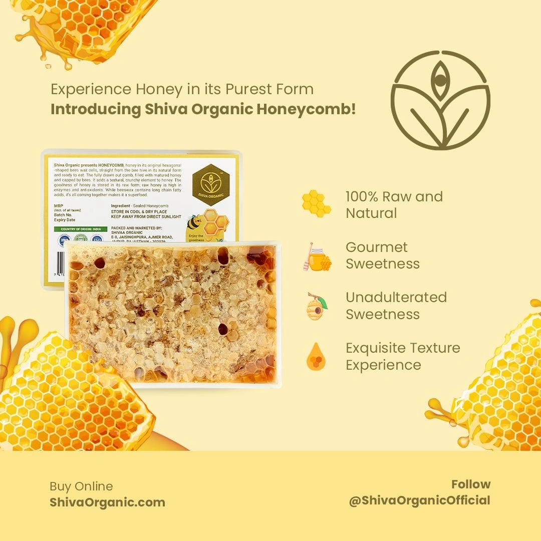 Shiva Organic HoneyComb - 100% Raw &amp; Natural 250g-4