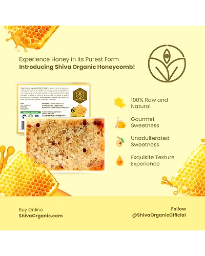 Shiva Organic HoneyComb - 100% Raw &amp; Natural 250g-4