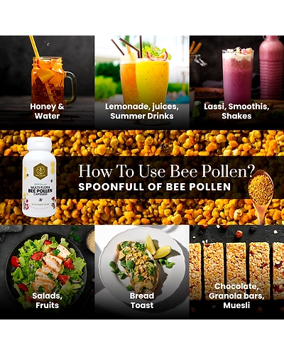 Shiva Organic Multi Flora  Bee Pollen 500mg - 100 Capsules-4