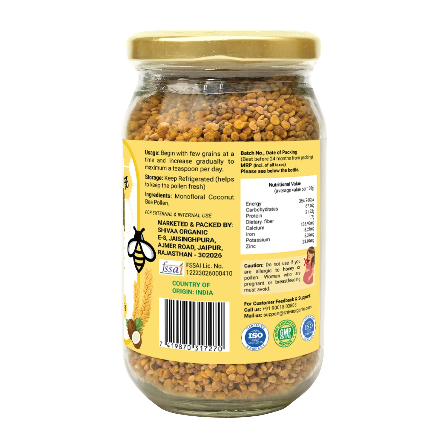 Shiva Organic Coconut Bee Pollen 250g-1