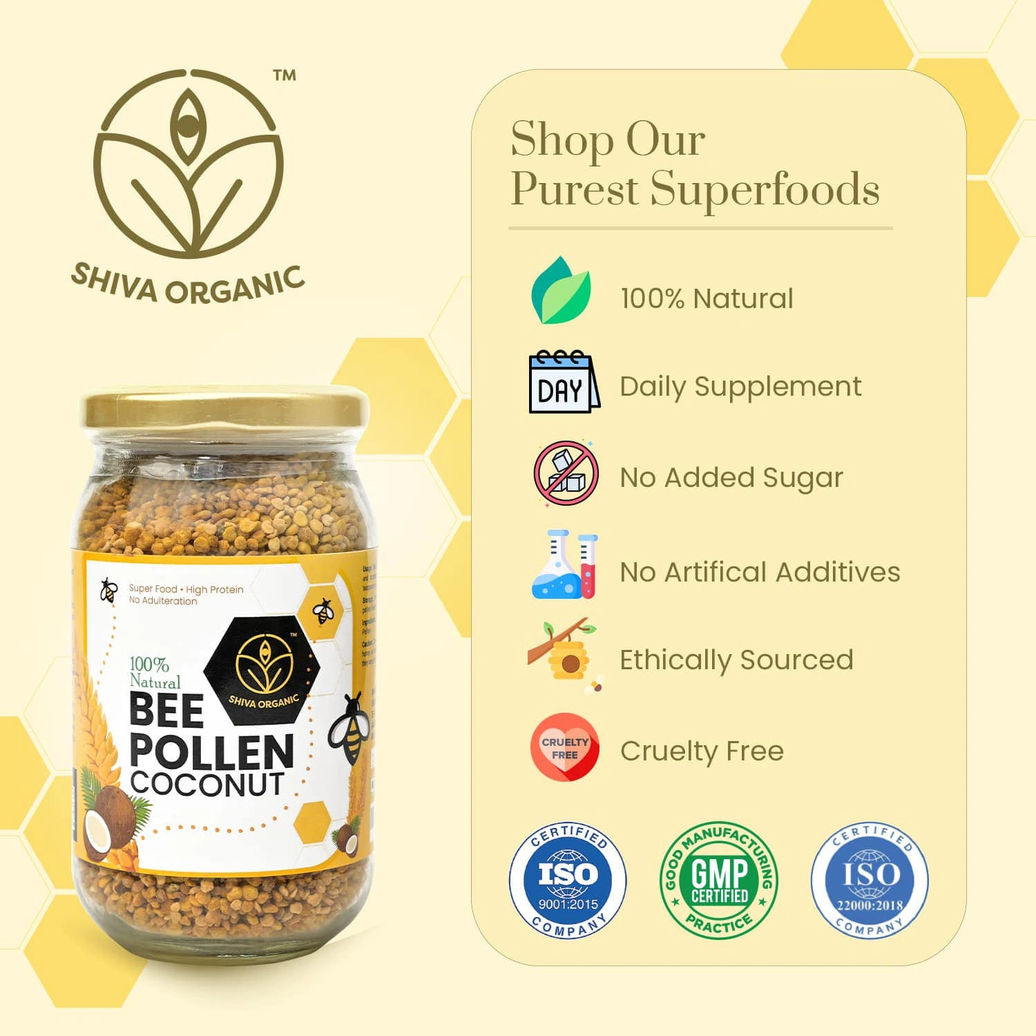 Shiva Organic Coconut Bee Pollen 250g-3