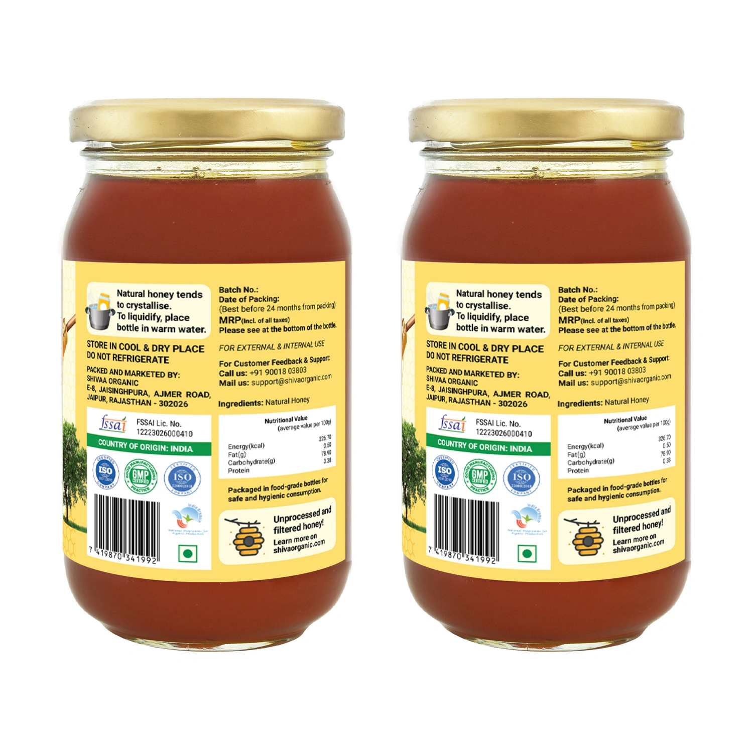 Shiva Organic Wild Forest Honey - Certified Organic 1kg-1