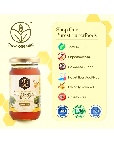 Shiva Organic Wild Forest Honey - Certified Organic 250g-4