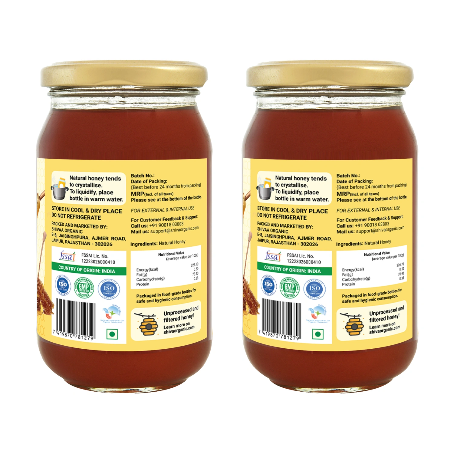 Shiva Organic Certified Organic Honey 1kg-1