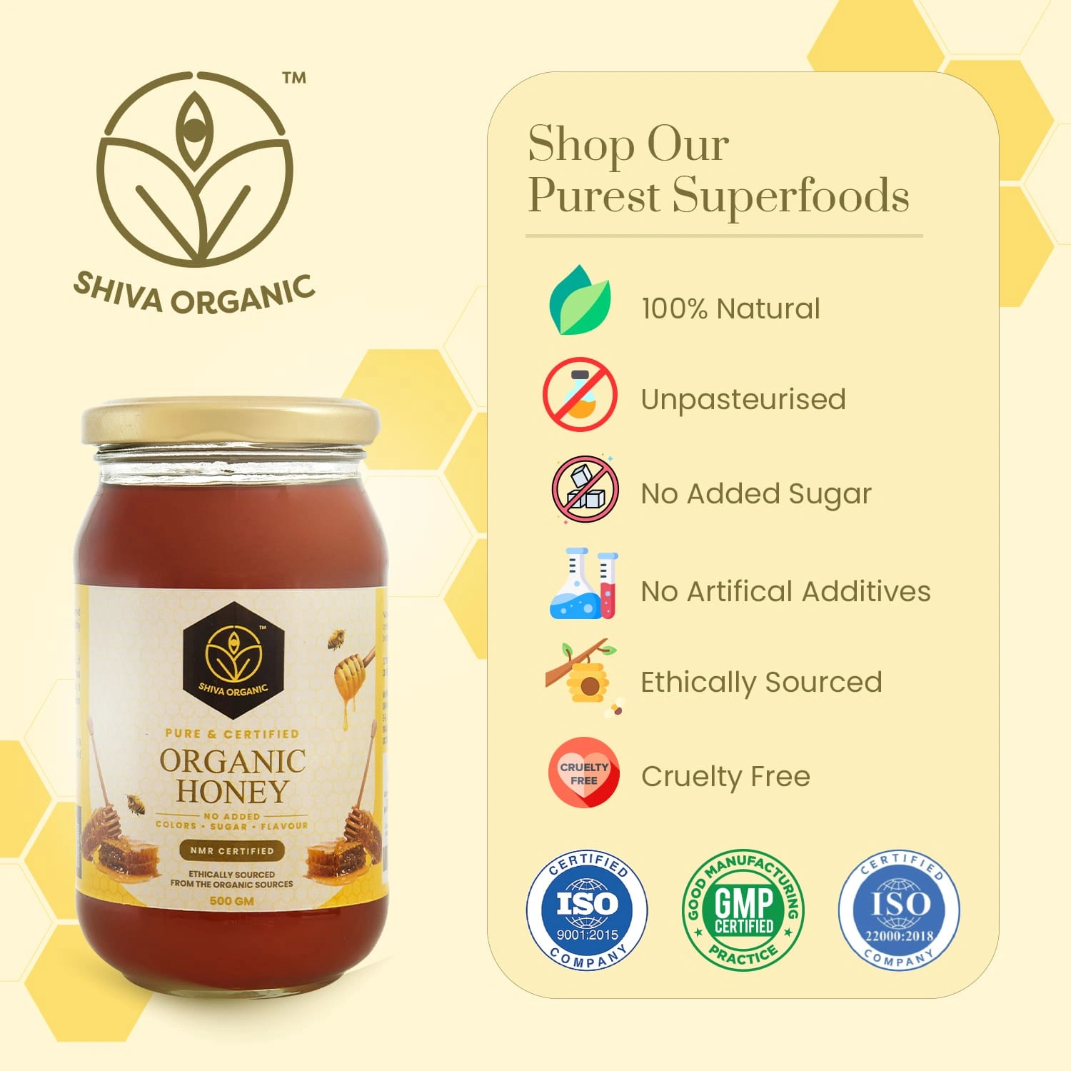 Shiva Organic Certified Organic Honey 1kg-4