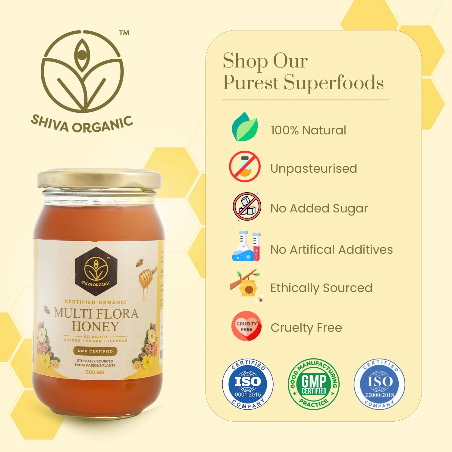 Shiva Organic Multi Flora Honey - Certified Organic 1kg-4