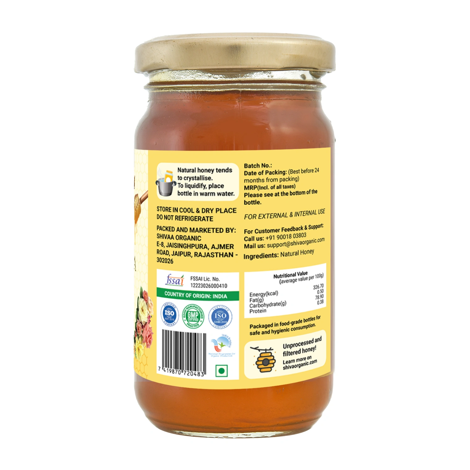 Shiva Organic Multi Flora Honey - Certified Organic 250g-1