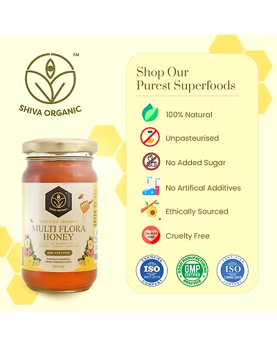 Shiva Organic Multi Flora Honey - Certified Organic 250g-4