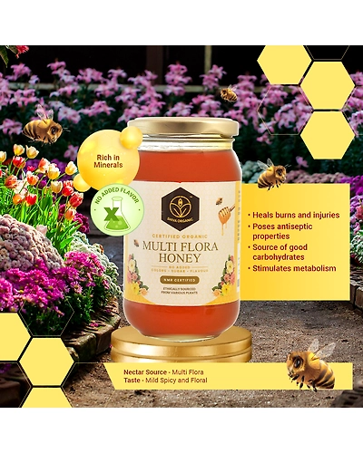 Shiva Organic Multi Flora Honey - Certified Organic 250g-3