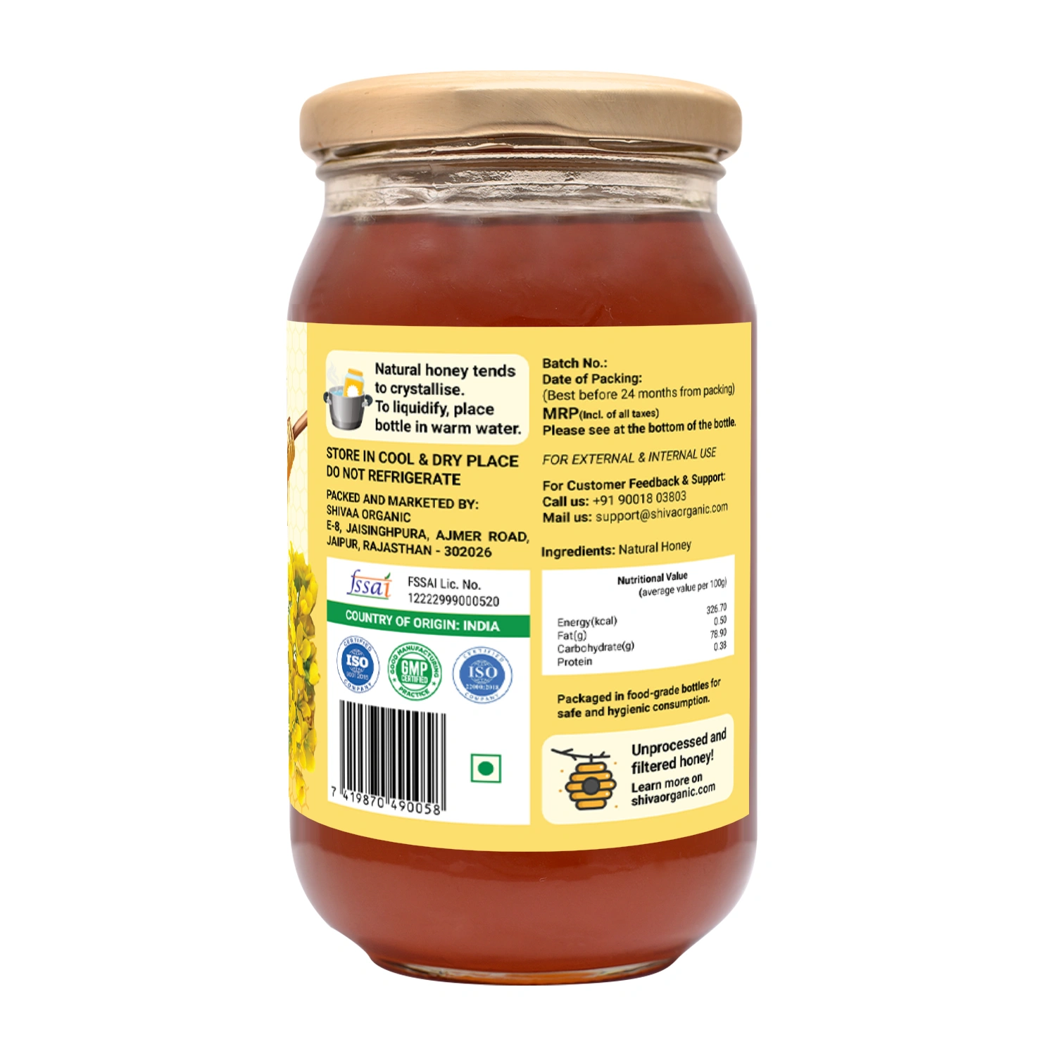 Shiva Organic Mustard Honey 500g-1