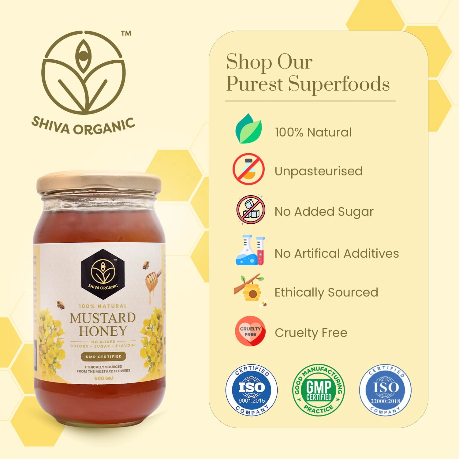 Shiva Organic Mustard Honey 500g-4