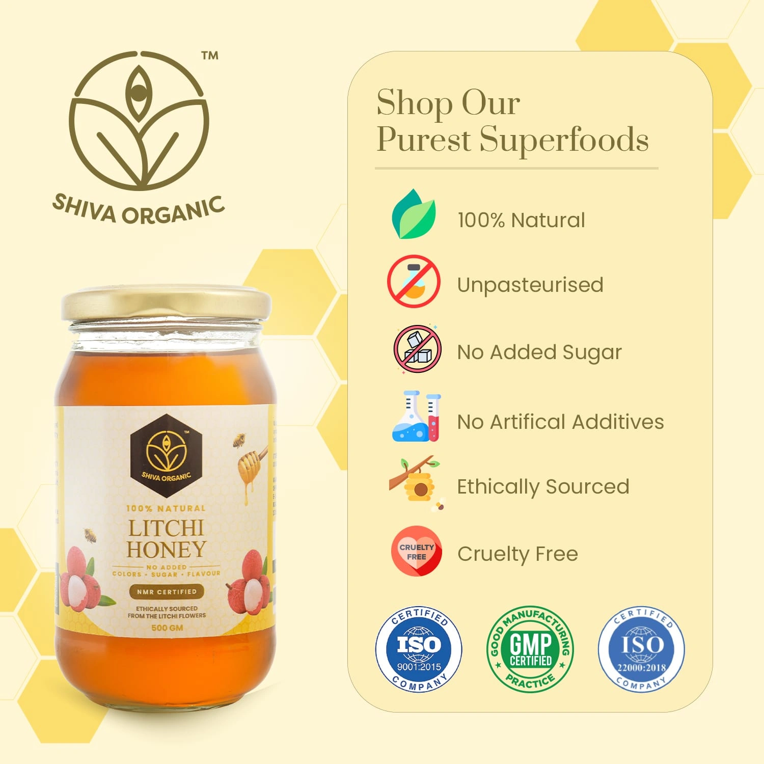 Shiva Organic Litchi Honey 500g-4