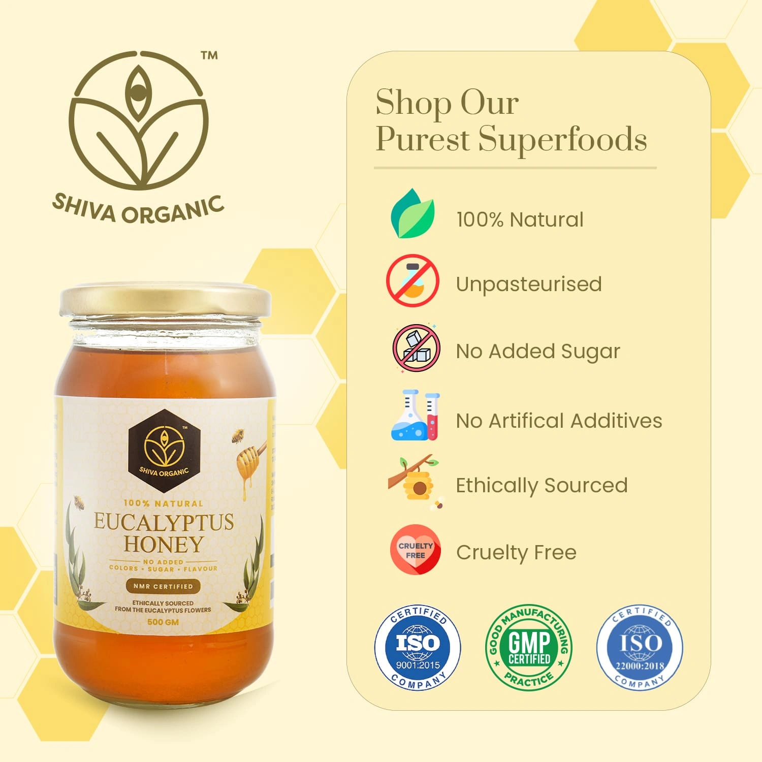 Shiva Organic Eucalyptus Honey 500g-4