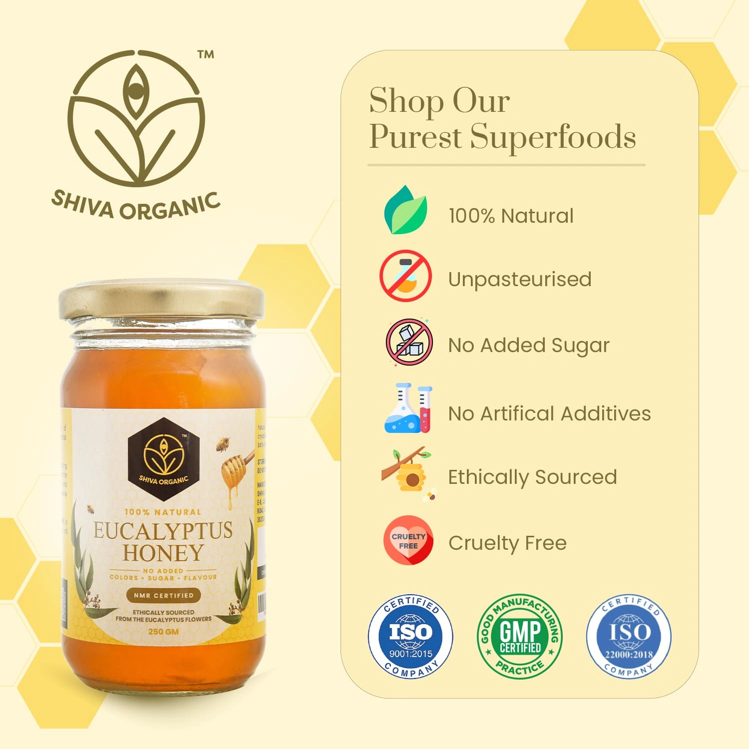 Shiva Organic Eucalyptus Honey 250g-4