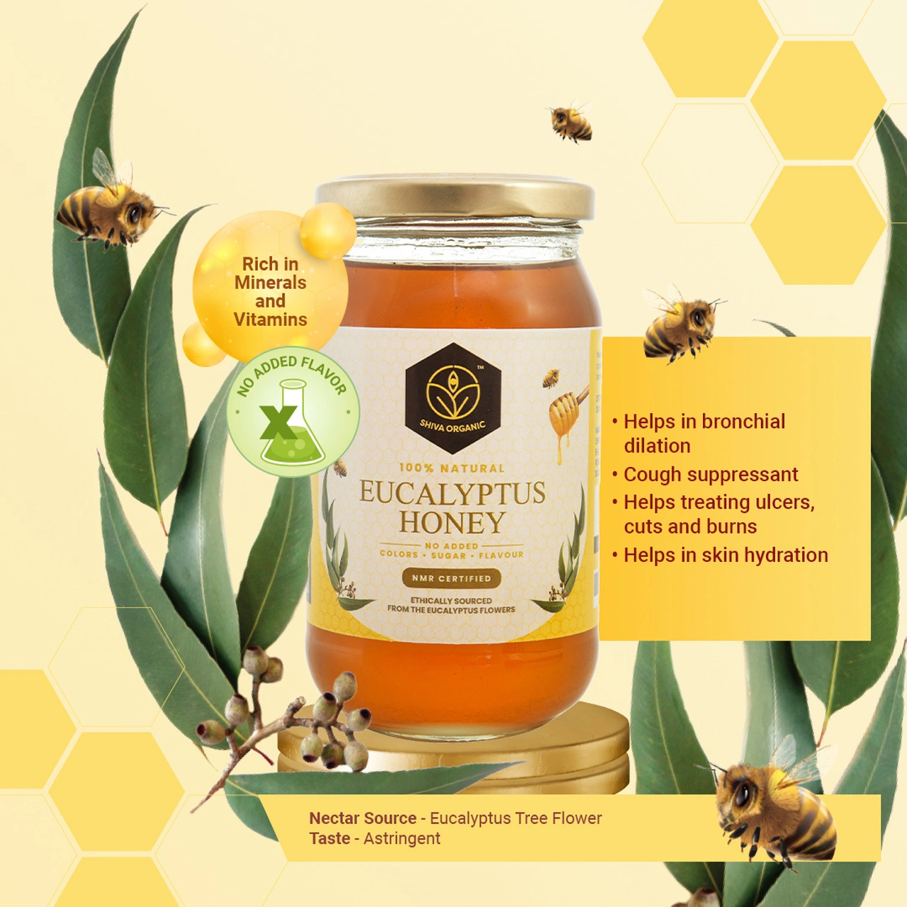 Shiva Organic Eucalyptus Honey 250g-3