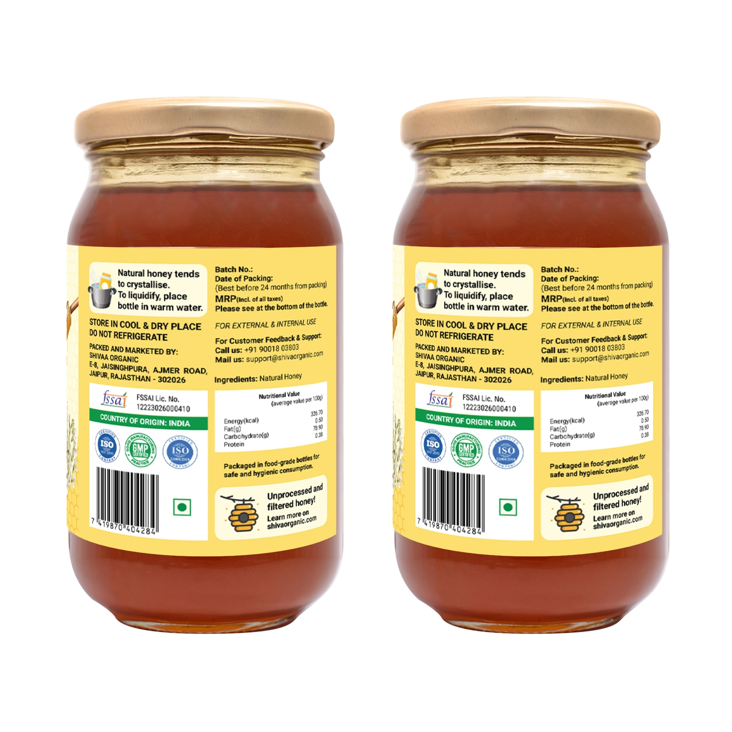 Shiva Organic Acacia Flower Honey 1kg-1