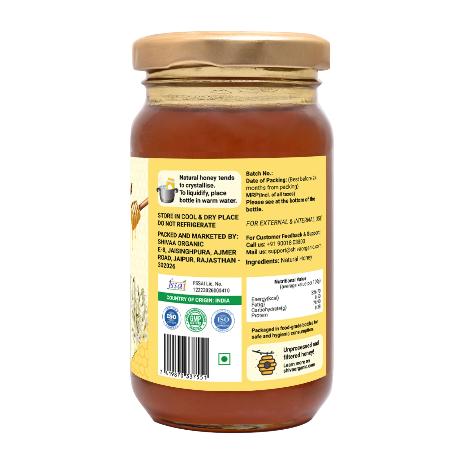 Shiva Organic Acacia Flower Honey 250g-1