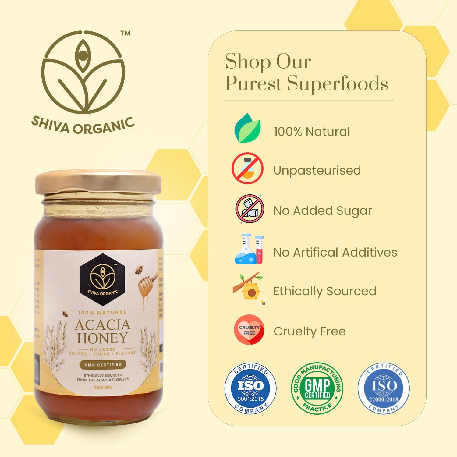 Shiva Organic Acacia Flower Honey 250g-4