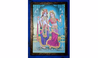 Radha krishna art (home decor wall hanging) frame 14*20 inch (sparkle finish)