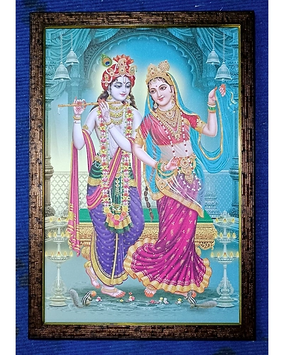 Radha krishna art (home decor wall hanging) frame 14*20 inch (sparkle finish)-12584534