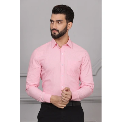 Pink Striped Formal Cotton Shirt