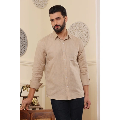 Tan Pure Linen Shirt