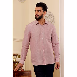 rosybrown pure linen shirt