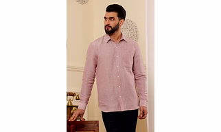 Rosybrown Pure Linen Shirt