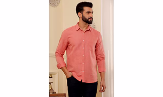 Indian Red Solid Pure Linen Shirt